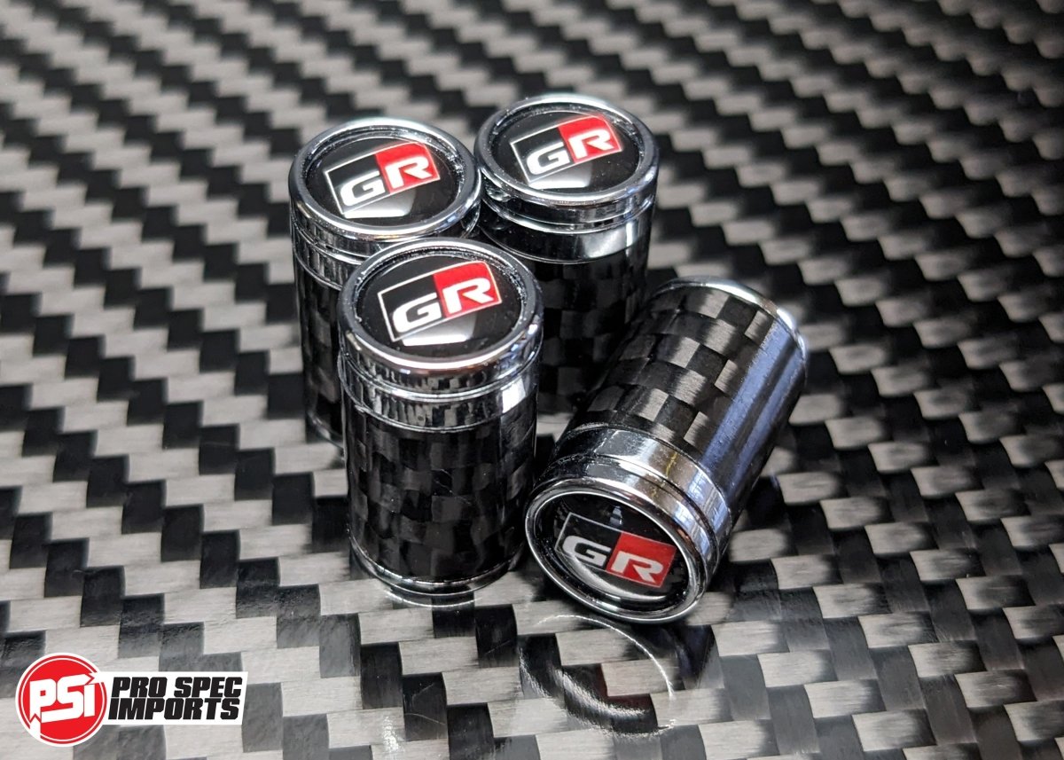 Carbon Fibre Tire Valve stem caps for GR Supra, GR86, GR Yaris, GR Corolla, GR Hilux, GR Land Cruiser, Wheel, Accessories Gift - Pro Spec Imports -