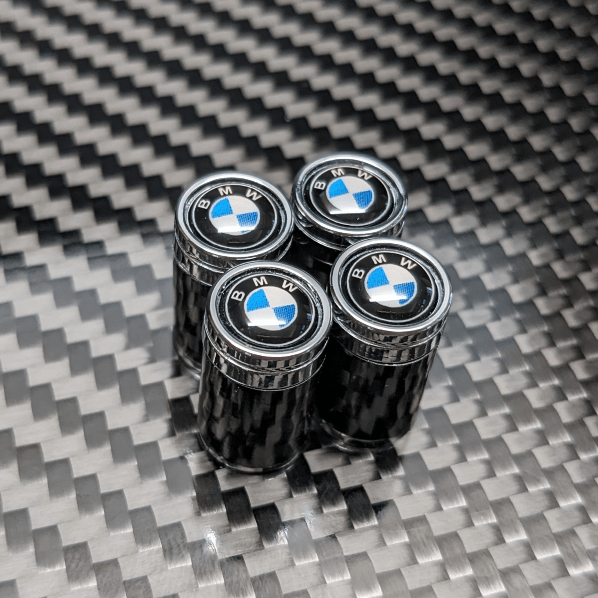 BMW Compatible Carbon Fiber Tire Valve Stem Caps X5 X3 X7 M2 M3 M5 E30 E36 E - Pro Spec Imports -