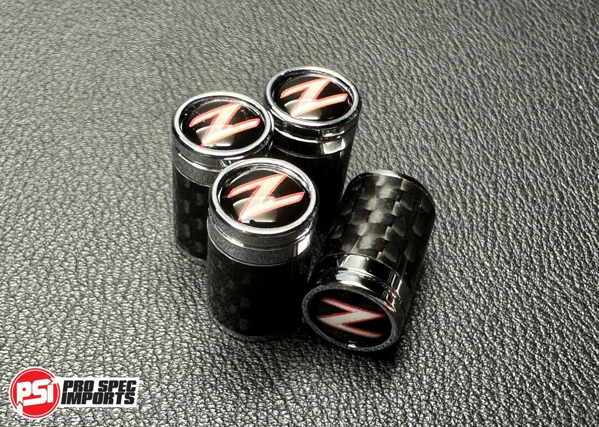 Carbon Fibre 'Z' Logo Valve Caps For Nissan Fairlady Z33 350Z, Z32 300ZX, Z34 370Z, Z31, 240Z, 260Z, 280Z - Pro Spec Imports -
