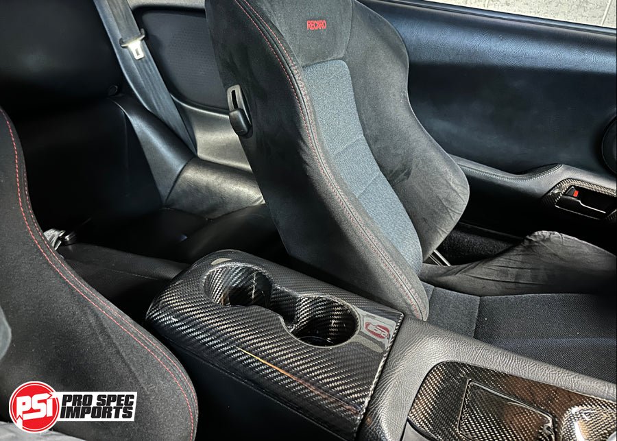 Cup Holder Armrest For A80 (Mk4) Supra, Carbon Fibre or Fiberglass - Pro Spec Imports - 3K Twill Weave Carbon Fibre - Right Hand Drive (JDM RHD) -