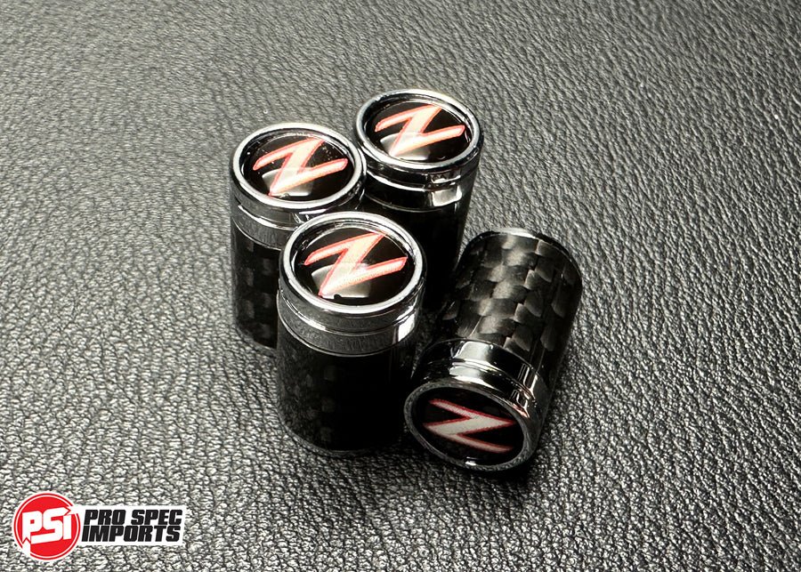 Carbon Fibre 'Z' Logo Valve Caps For Nissan Fairlady Z33 350Z, Z32 300ZX, Z34 370Z, Z31, 240Z, 260Z, 280Z - Pro Spec Imports -
