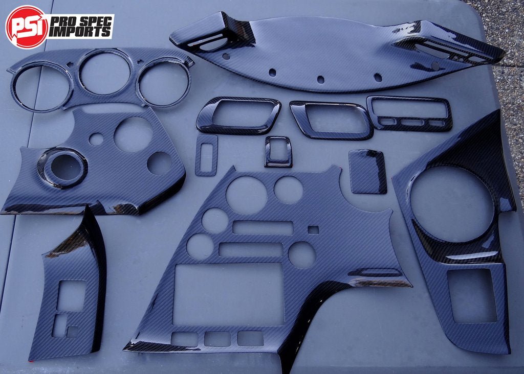 Supra Carbon Interior Set 12pc - Fits Series 1, '93-'96 JDM Supra - Pro Spec Imports - Manual - Gloss Carbon - -