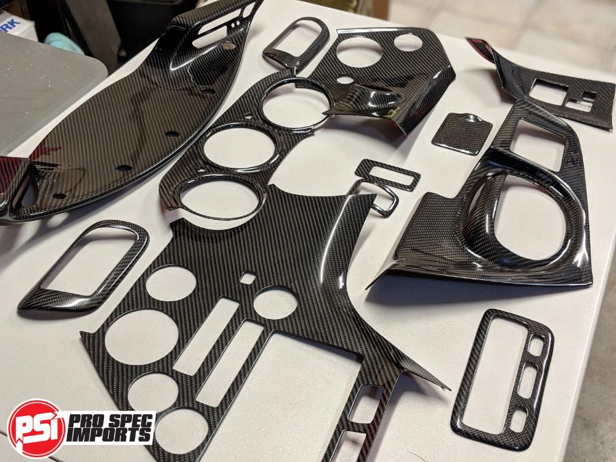 Supra Carbon Interior Set 12pc - Fits Series 1, '93-'96 JDM Supra - Pro Spec Imports - Automatic - Gloss Carbon - -