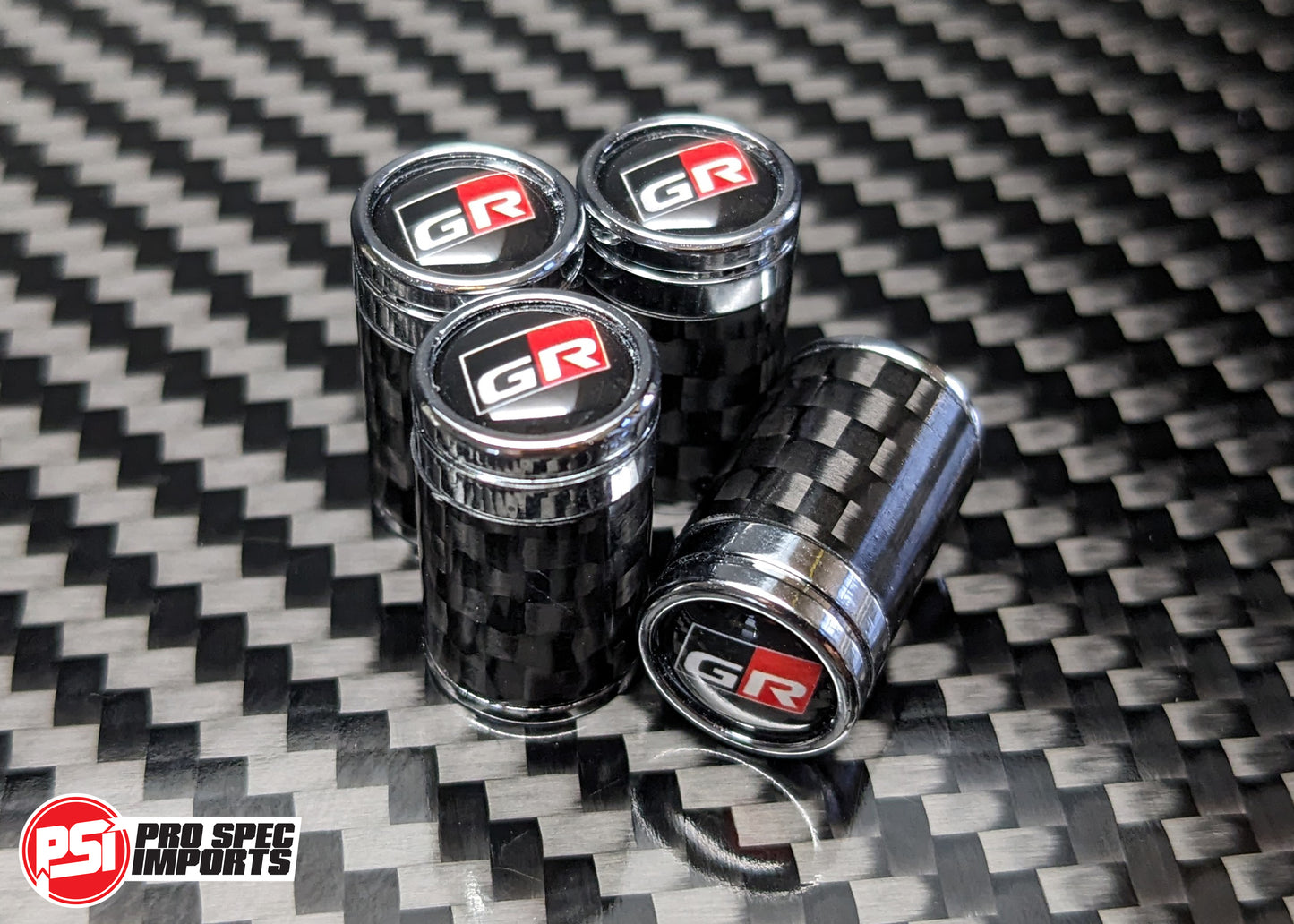 Carbon Fibre Tire Valve stem caps for GR Supra, GR86, GR Yaris, GR Corolla, GR Hilux, GR Land Cruiser, Wheel, Accessories Gift
