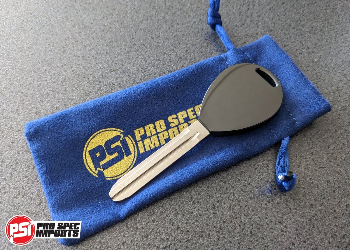 'Blank/Plain Face' Billet Titanium Car Key - Suit Toyota TOY43 (Fits most 90's - 00's Toyota's, JZX100 Chaser/Mark II, Levin, Celica, Rav4, Land Cruiser, Hilux, Corolla, Camry etc) - Pro Spec Imports - Polished PVD Stealth Black - 