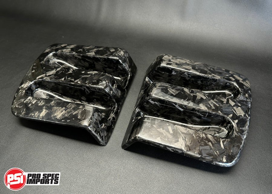 A80 (MK4) Supra - Carbon Fibre Rear Number Plate Garnishes - Pro Spec Imports - 3K Twill Weave Carbon Fibre - 