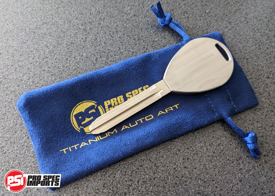 'Blank/Plain Face' Billet Titanium Car Key - Suit Toyota TOY43 (Fits most 90's - 00's Toyota's, JZX100 Chaser/Mark II, Levin, Celica, Rav4, Land Cruiser, Hilux, Corolla, Camry etc) - Pro Spec Imports - Machined Finish Titanium - 