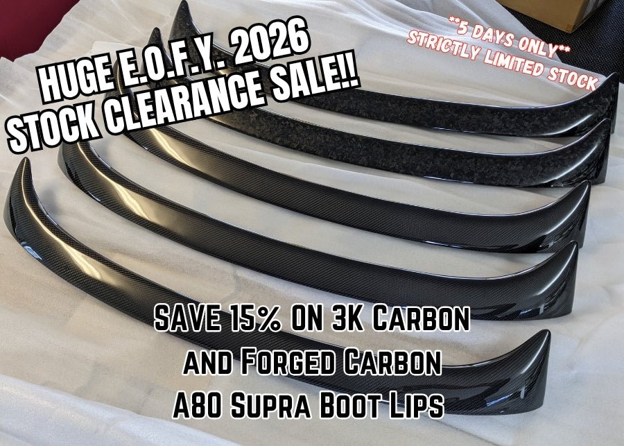 Carbon Fibre Mk4 Supra Wing / Trunk / Hatch / Ducktail / Boot lip for under TRD Wing or OEM Wing Spoiler - Pro Spec Imports - 3K Twill Weave Carbon - 