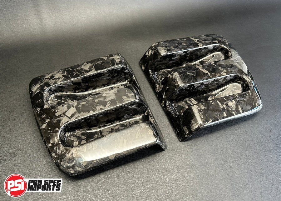 A80 (MK4) Supra - Carbon Fibre Rear Number Plate Garnishes - Pro Spec Imports - 3K Twill Weave Carbon Fibre - 