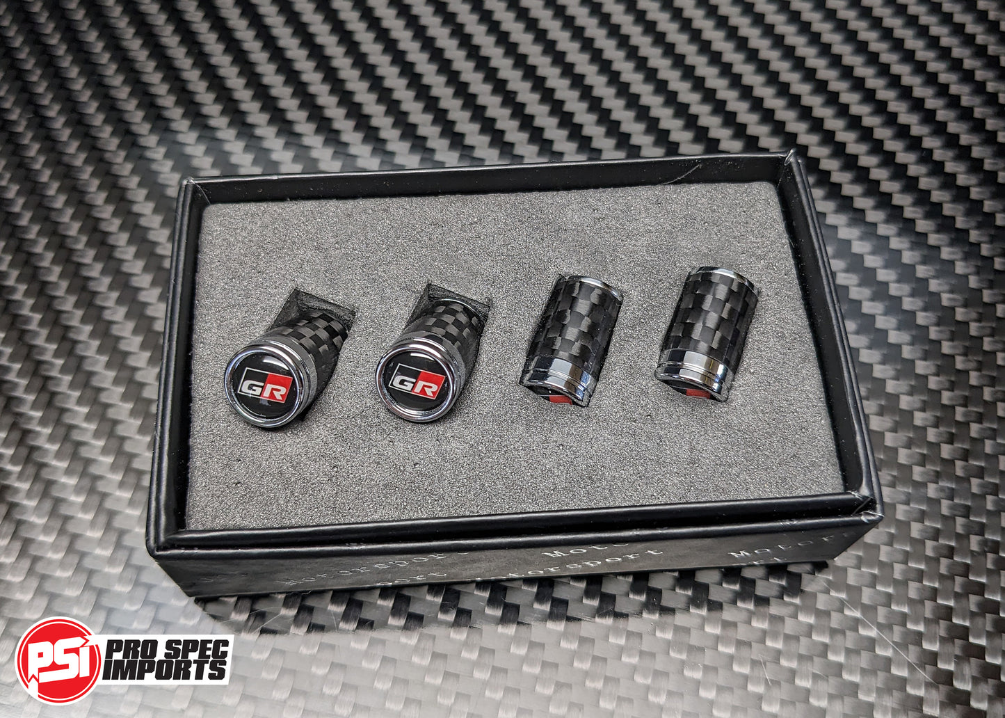 Carbon Fibre Tire Valve stem caps for GR Supra, GR86, GR Yaris, GR Corolla, GR Hilux, GR Land Cruiser, Wheel, Accessories Gift
