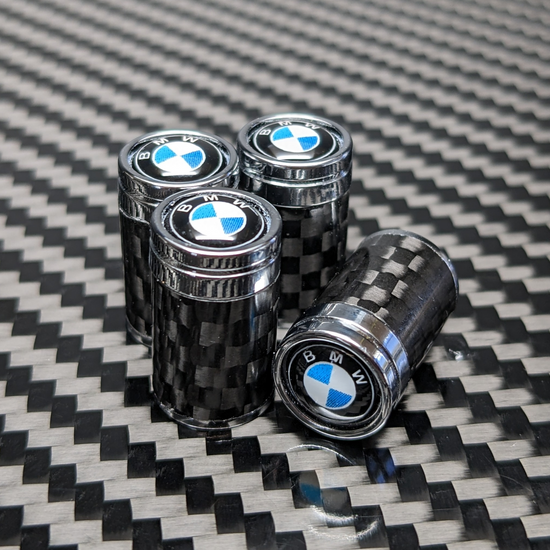 BMW Compatible Carbon Fiber Tire Valve Stem Caps X5 X3 X7 M2 M3 M5 E30 E36 E