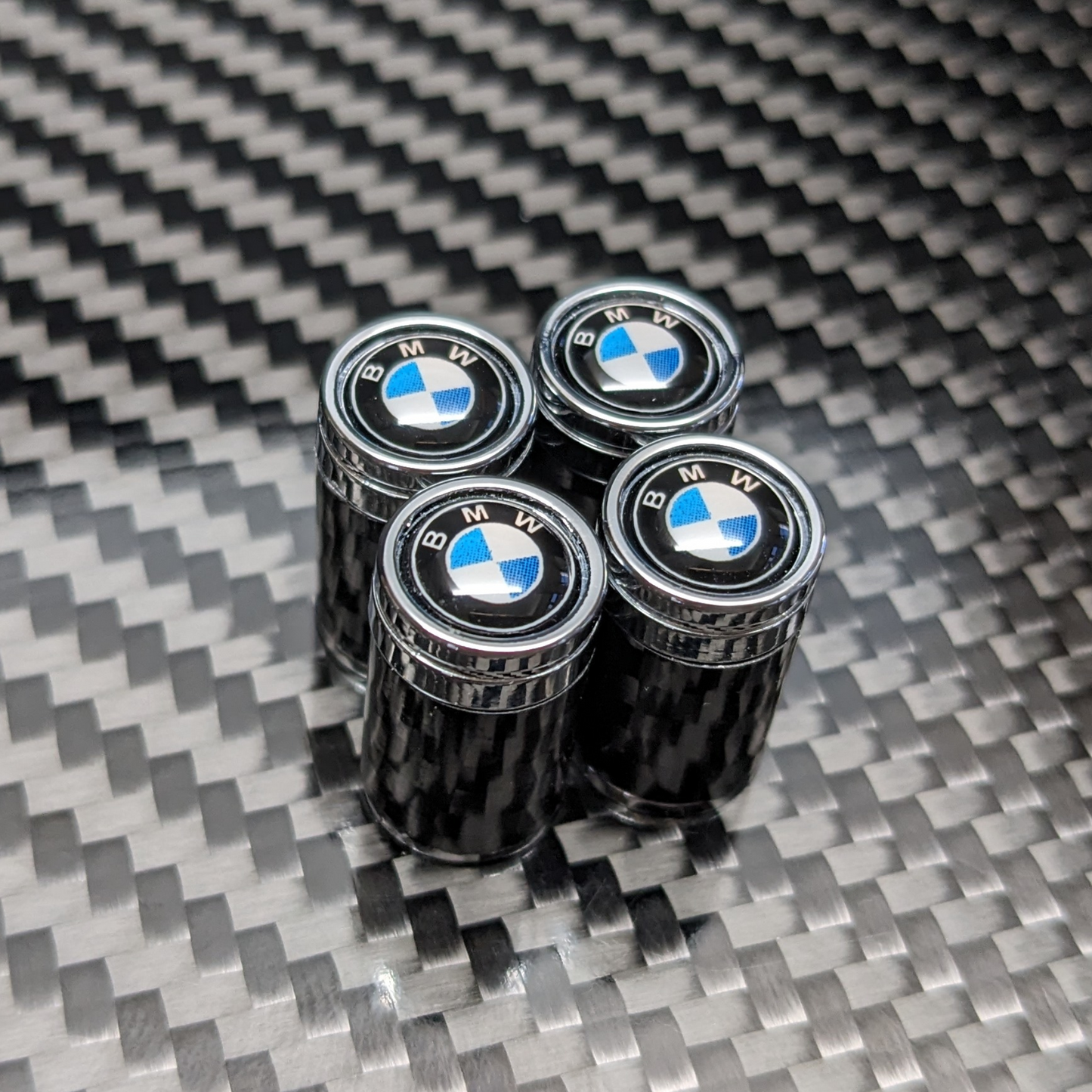 BMW Compatible Carbon Fiber Tire Valve Stem Caps X5 X3 X7 M2 M3 M5 E30 E36 E
