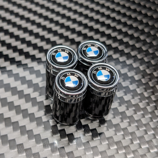 BMW Compatible Carbon Fiber Tire Valve Stem Caps X5 X3 X7 M2 M3 M5 E30 E36 E