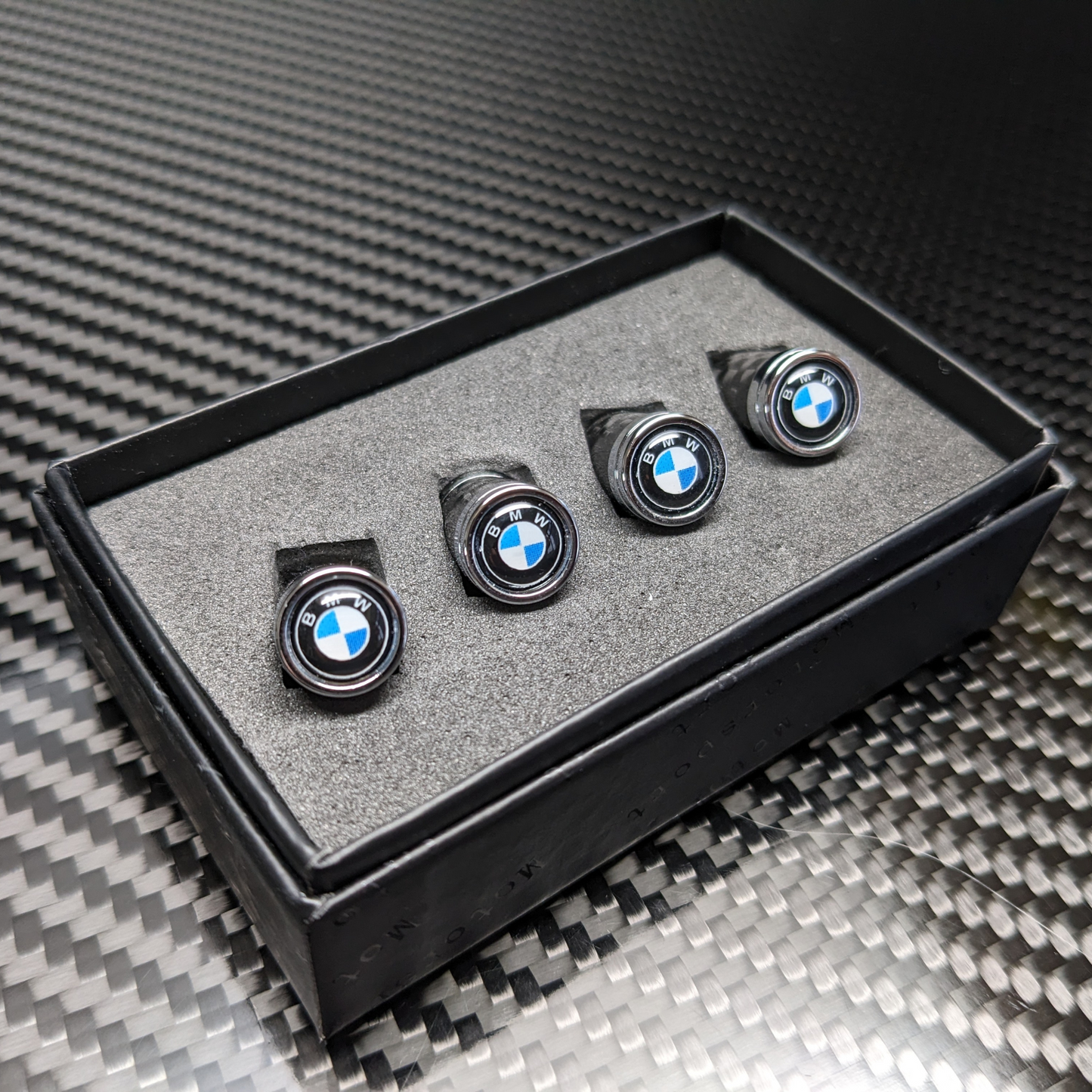 BMW Compatible Carbon Fiber Tire Valve Stem Caps X5 X3 X7 M2 M3 M5 E30 E36 E