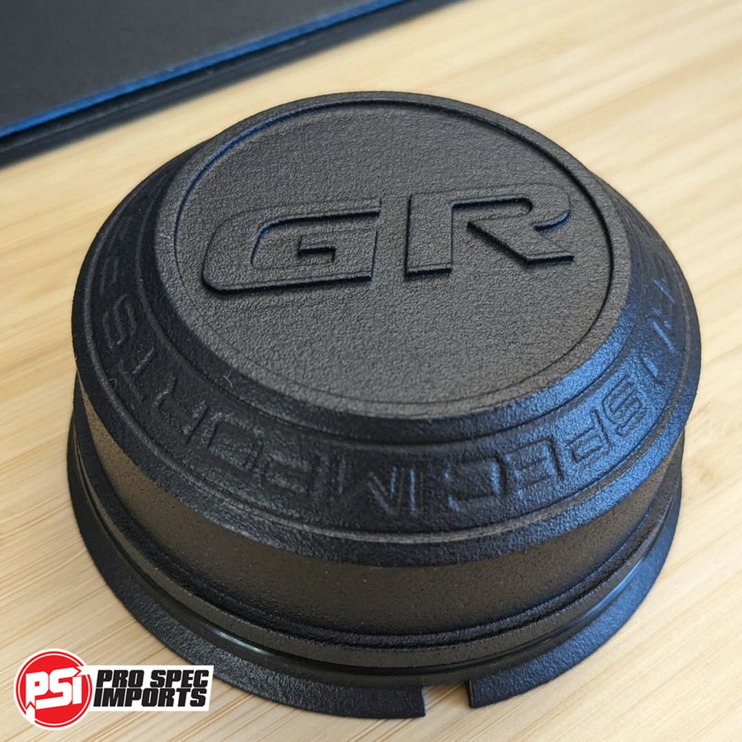 Volk Rays TE37SL & CE28SL Centre Caps, Suit GR Yaris / Corolla - 60.1mm Hub Ring Hubcentric - 34mm Height, Plastic - Pro Spec Imports - GR Top - 