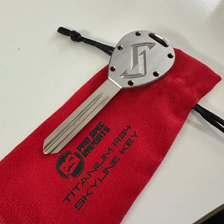 R34 Skyline Billet Titanium Key Blank - Machine Finish - Pro Spec Imports - 
