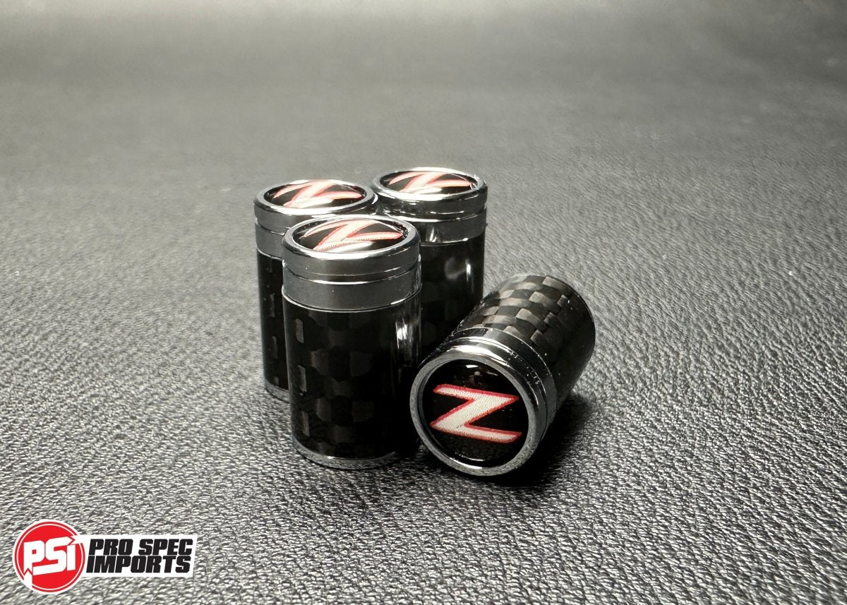 Carbon Fibre 'Z' Logo Valve Caps For Nissan Fairlady Z33 350Z, Z32 300ZX, Z34 370Z, Z31, 240Z, 260Z, 280Z - Pro Spec Imports - 