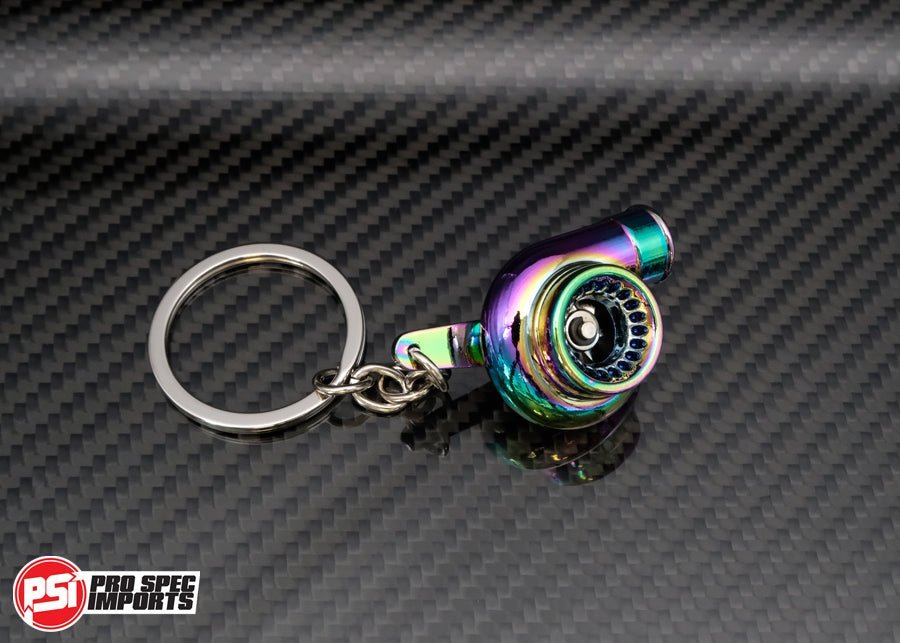 Spinning Turbo Keychain - Pro Spec Imports - Neo Chrome Purple/Green - 
