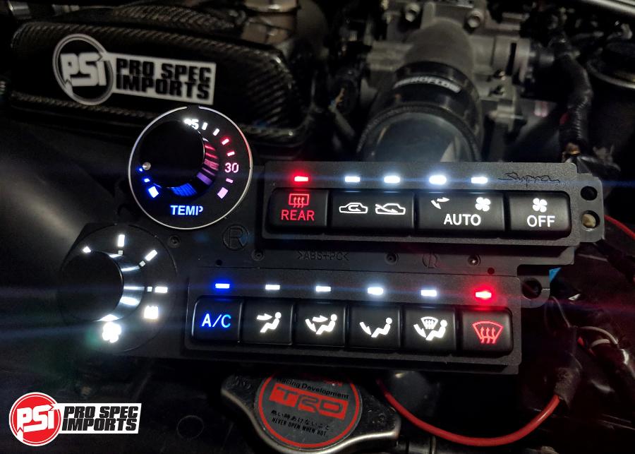 Euro Supra Interior - Stealth Black Edition HVAC 10pc Ultra Combo - Pro Spec Imports - Black Dials - Plain - 