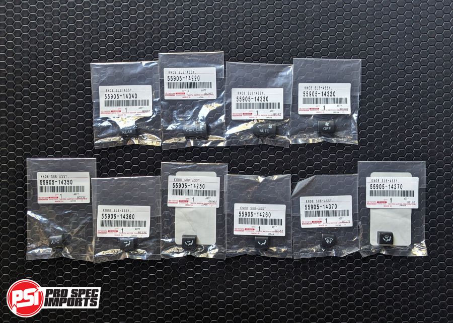 New OEM Toyota Button Set For JDM (RHD) A80 (MK4) Supra HVAC Climate Control Unit
