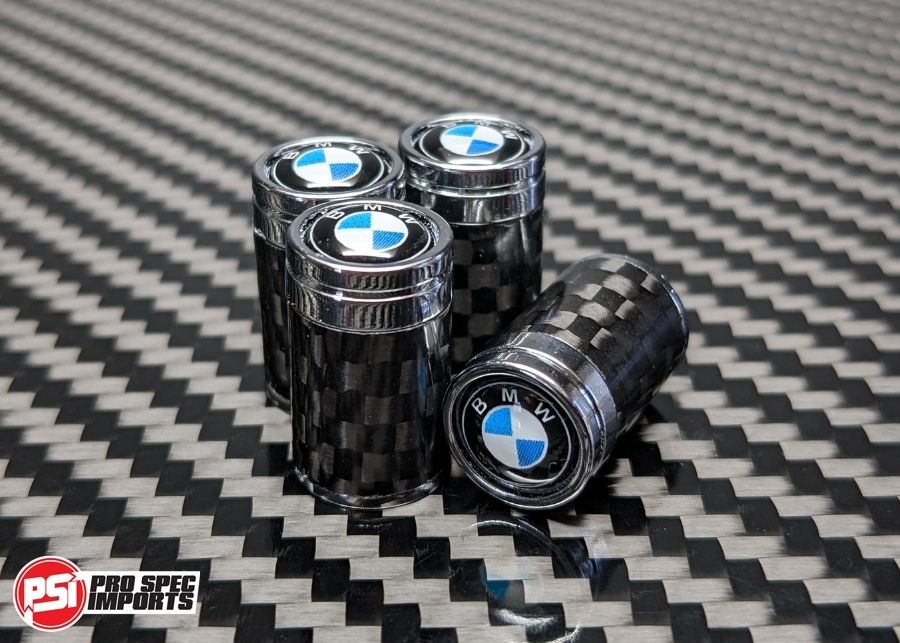 BMW Compatible Carbon Fiber Tire Valve Stem Caps X5 X3 X7 M2 M3 M5 E30 E36 E