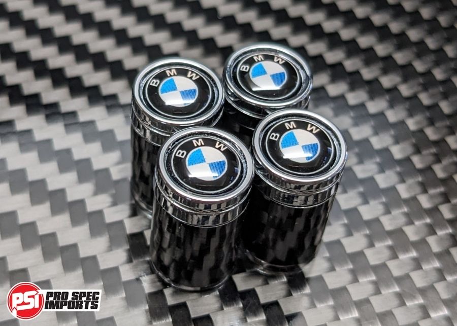 BMW Compatible Carbon Fiber Tire Valve Stem Caps X5 X3 X7 M2 M3 M5 E30 E36 E