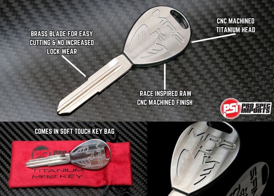 Titanium Key For Toyota MR2 SW20 MK2 (1989-1999) Custom Uncut Master Blank - Machine Finish