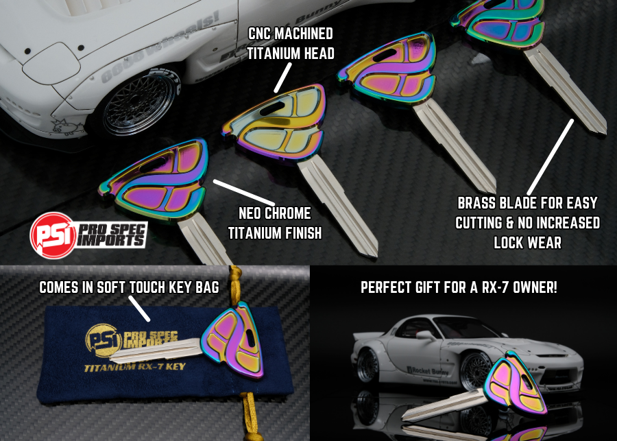 FD3S RX7 Key Blank - 'Neo Chrome PVD' Titanium GR6