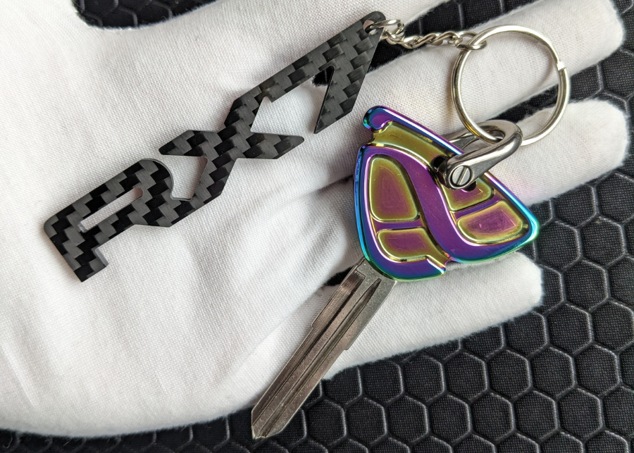 Carbon Fibre keychain for Mazda RX7 FD FC SA, rotor, rotary, gift, accessory