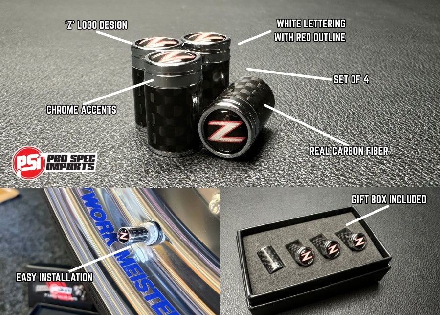 Carbon Fibre Valve Caps for Nissan Z Models - Stylish Design – Pro