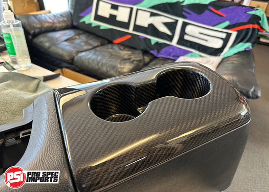 Cup Holder Armrest For A80 (Mk4) Supra, Carbon Fibre or Fiberglass