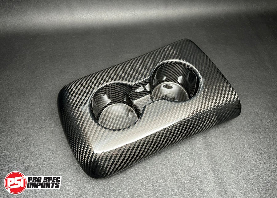 Cup Holder Armrest For A80 (Mk4) Supra, Carbon Fibre or Fiberglass - Pro Spec Imports - 3K Twill Weave Carbon Fibre - Right Hand Drive (JDM RHD) - 