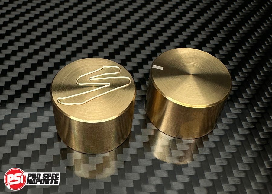 'Limited Edition' 18K Gold Plated Titanium HVAC Dials for A80 (Mk4) Supra fan and Heater control - Pro Spec Imports - 'S' Logo + Dash (2pc set) - 