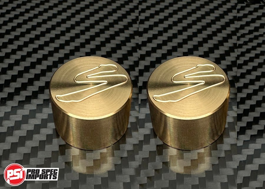 'Limited Edition' 18K Gold Plated Titanium HVAC Dials for A80 (Mk4) Supra fan and Heater control - Pro Spec Imports - 'S' Logo + 'S' Logo (2pc Set) - 