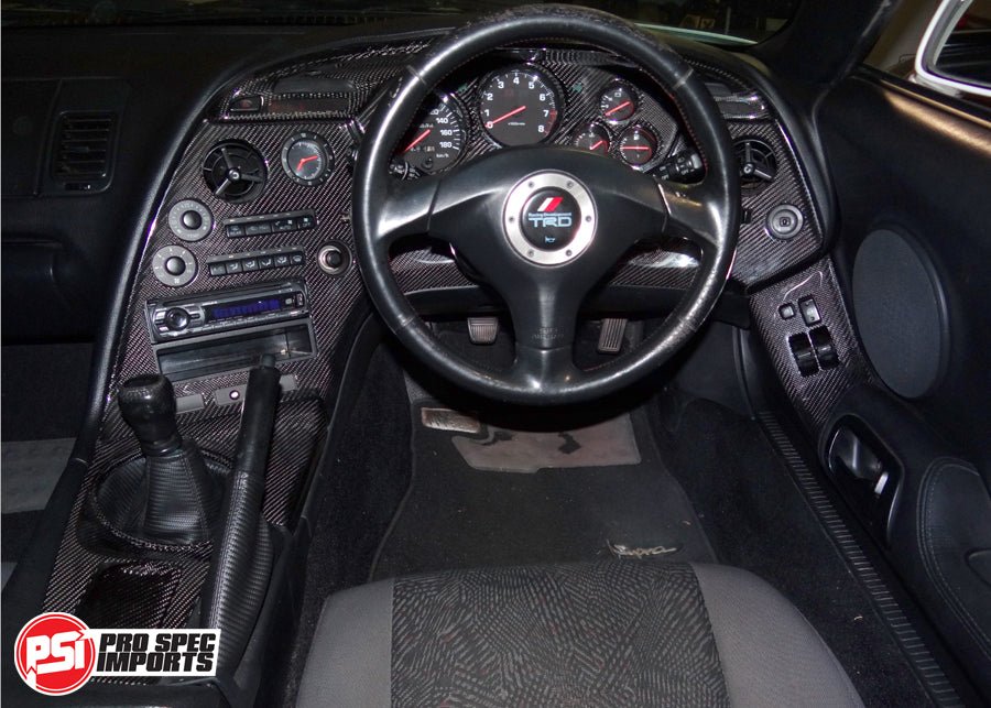 Supra Carbon Interior Set 12pc - Fits Series 2, '96 - '02 JDM Supra - Pro Spec Imports - Manual - Gloss Carbon - 