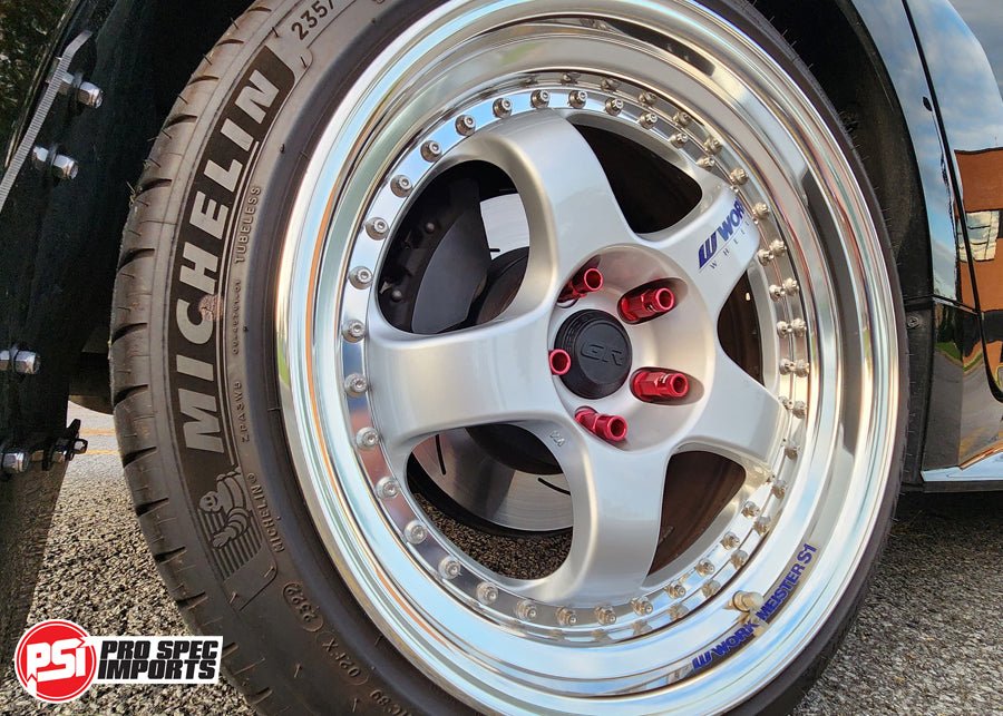 Work Meister S1 3P Centre Caps, Suit GR Yaris / Corolla - 60.1mm Hub Ring Hubcentric - 34mm Height - Pro Spec Imports - Plain Top - 18