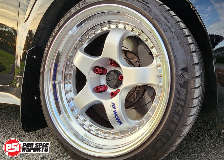 Work Meister S1 3P Centre Caps, Suit GR Yaris / Corolla - 60.1mm Hub Ring Hubcentric - 34mm Height - Pro Spec Imports - Plain Top - 18