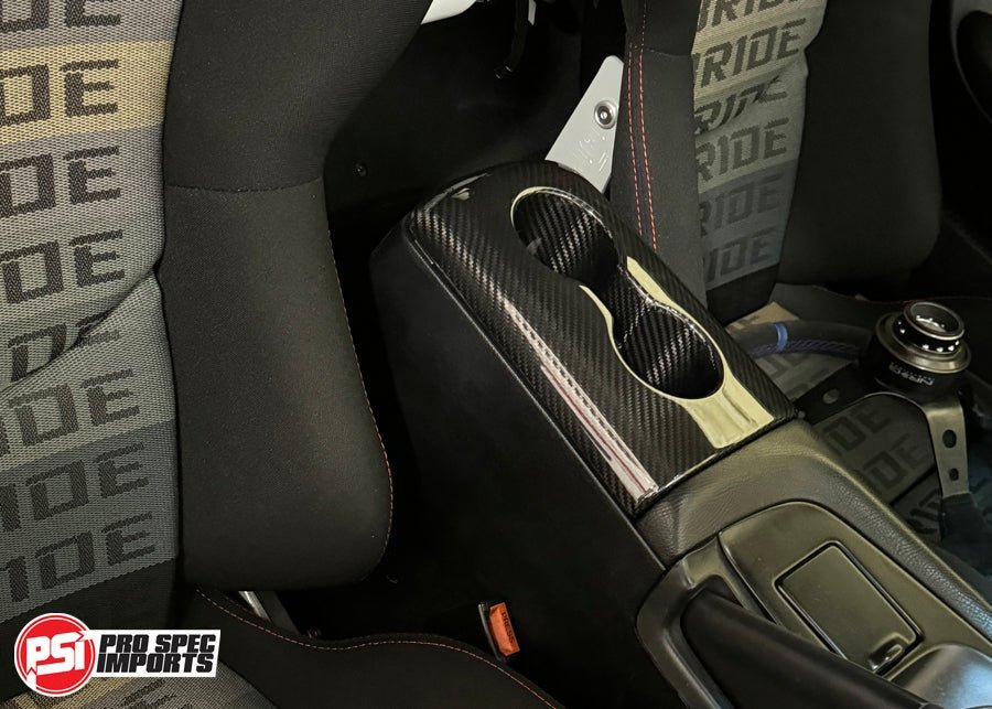 Cup Holder Armrest For A80 (Mk4) Supra, Carbon Fibre or Fiberglass - Pro Spec Imports - 3K Twill Weave Carbon Fibre - Right Hand Drive (JDM RHD) - 