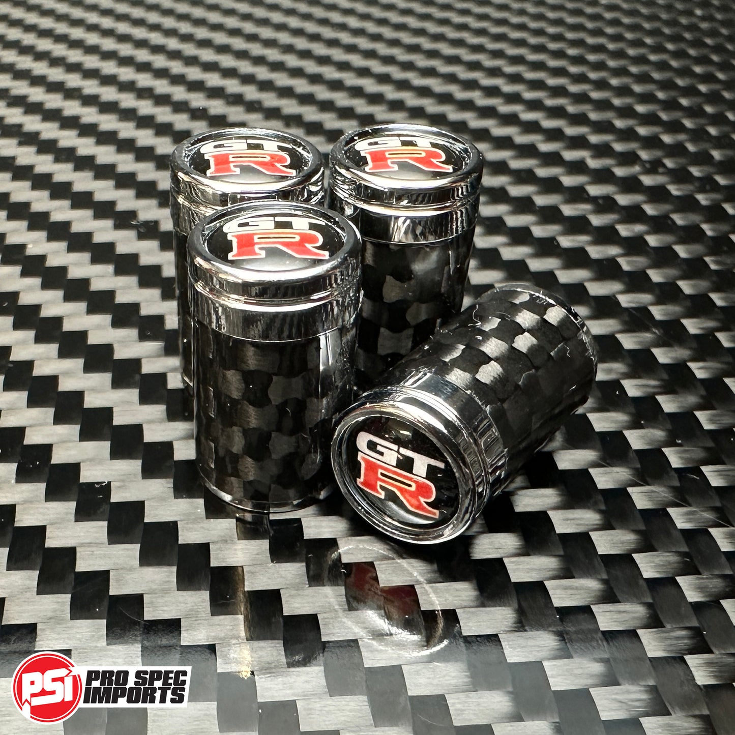 Carbon 3pc GTR COMBO! Carbon fibre GTR valve caps, Carbon fibre GTR keychain, GTR lanyard - For GT-R Skyline, R35, R34, R33, R32