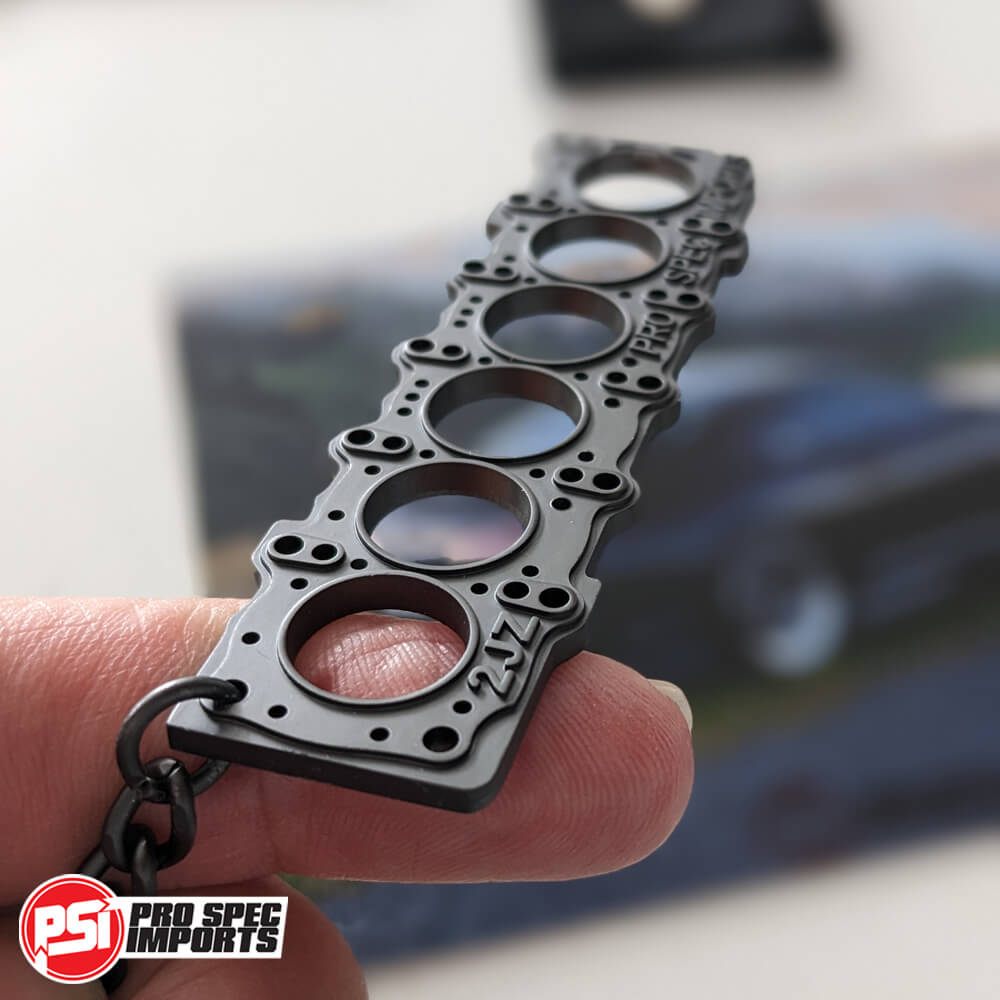 2JZ Head Gasket Keychain, exact miniature, solid metal, suits Toyota Supra, Aristo, Crown, Chaser, Soarer, Lexus IS300, SC300, GS300 - Pro Spec Imports - 