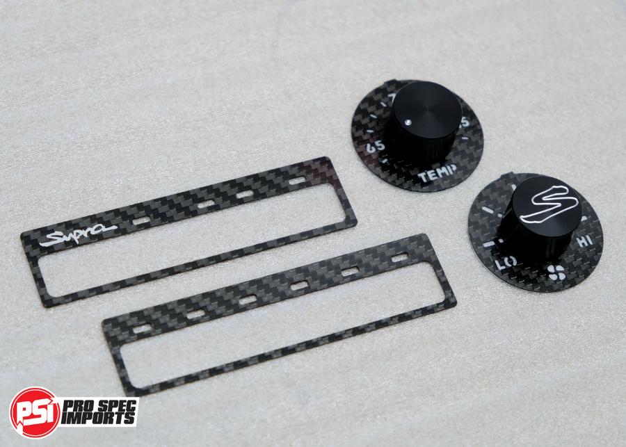 Euro Supra Interior - Carbon Edition HVAC 6pc Combo - Pro Spec Imports - Black Dials - 