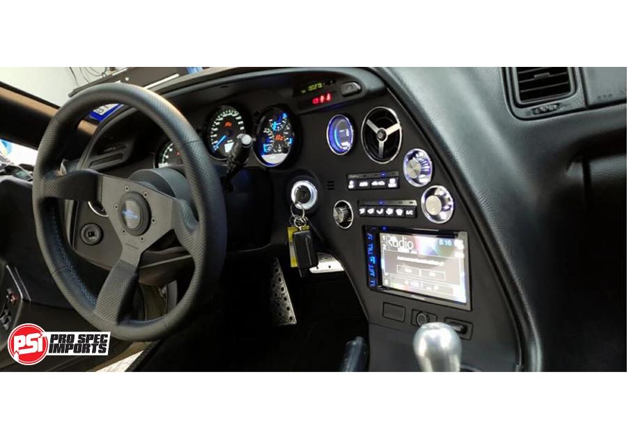 USA Supra Interior - Brushed Stainless Billet HVAC Deluxe 10pc Combo - Pro Spec Imports - Stainless Dials - "S" Logo - -