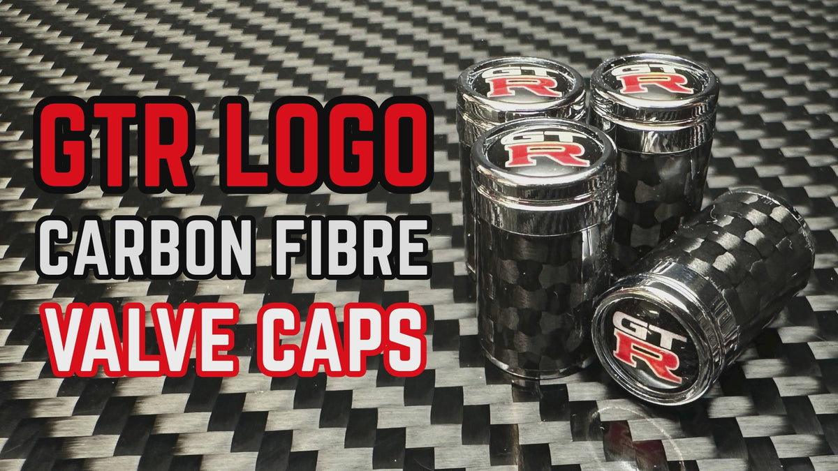 Carbon Fibre 'GTR' Valve Caps for GT-R R35, R34, R33, R32 Skyline