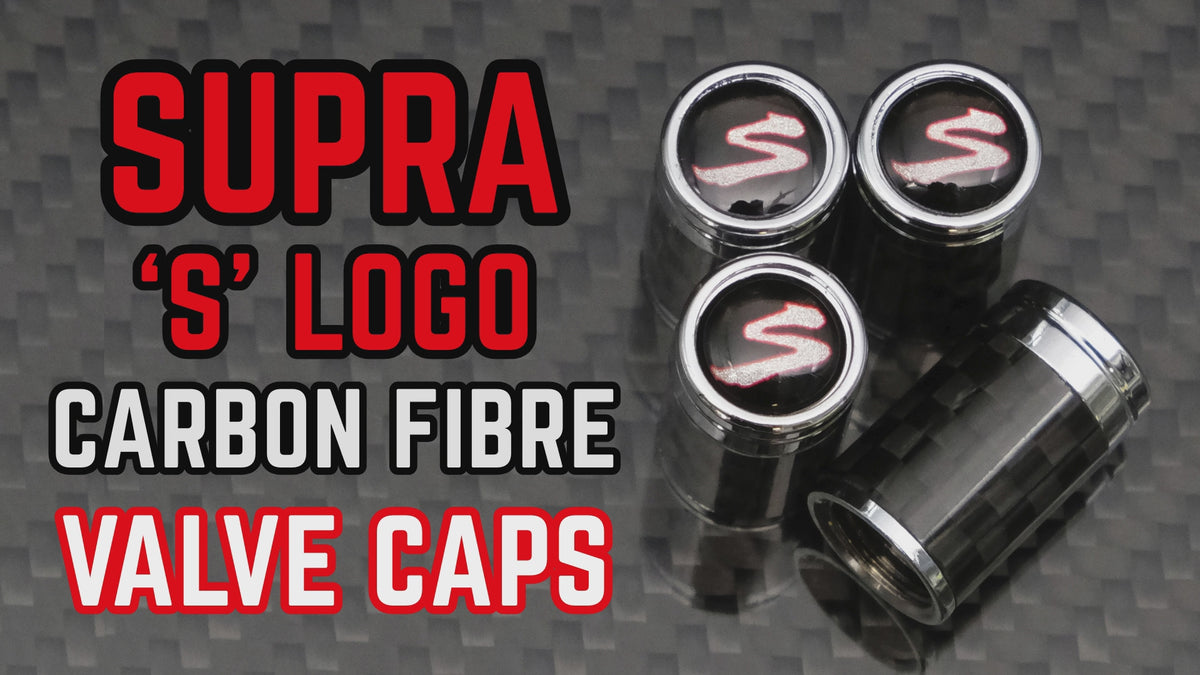 Carbon Fibre Supra 'S' Valve Caps, A80 (MK4), A90 (MK5), A70 (MK3)