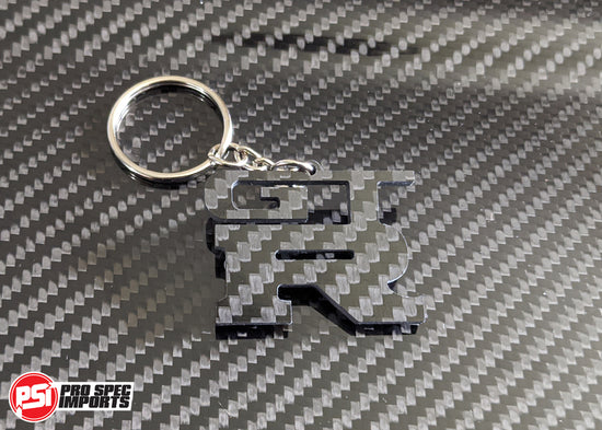 Load image into Gallery viewer, Carbon 3pc GTR COMBO! Carbon fibre GTR valve caps, Carbon fibre GTR keychain, GTR lanyard - For GT-R Skyline, R35, R34, R33, R32
