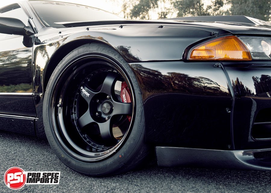 Work Meister S1 3P Centre Caps Billet CNC Alloy - Suit Nissan Silvia S13, S14, S15, 180SX, 200SX, 300ZX, 350Z, 370Z (Not GTR), 66.1mm to 73mm Hub ring - 34mm Height - Pro Spec Imports - Clear Anodised Silver - 18
