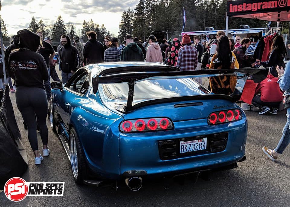 A80 (MK4) Supra Carbon Fibre Exhaust Shield / Bumper Shroud - 3K Twill Weave Pattern - Pro Spec Imports - 