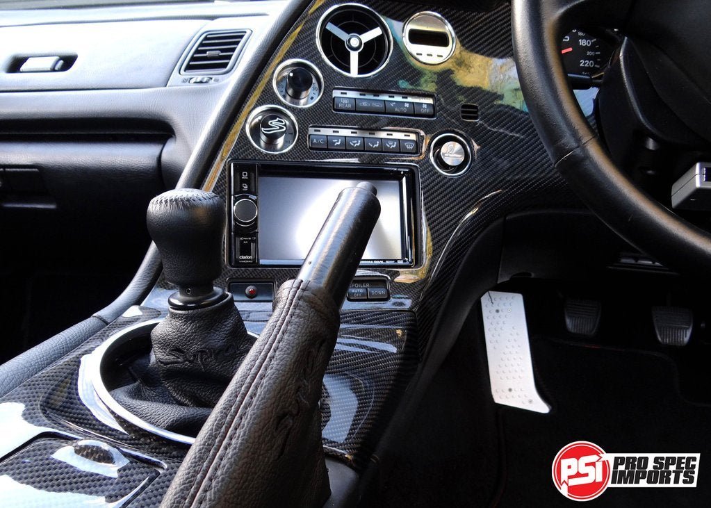 Mk4 Supra Interior Leather Boot Sets - Pro Spec Imports - White Stitch - Supra Logo - Shifter Boot Only - 