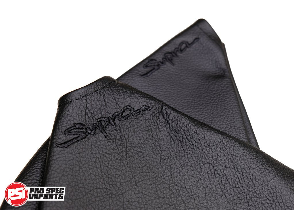 Mk4 Supra Interior Leather Boot Sets - Pro Spec Imports - Stealth Black - Supra Logo - Shifter Boot Only - 