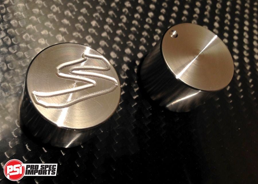 JDM Supra Interior - Brushed Stainless HVAC 6pcs Combo - Pro Spec Imports - Stainless Dials "S" Logo - -